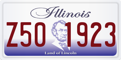 IL license plate Z501923