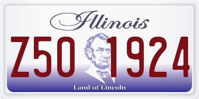 IL license plate Z501924