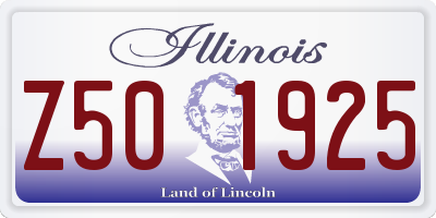 IL license plate Z501925
