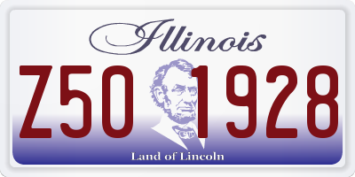 IL license plate Z501928