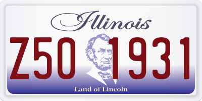 IL license plate Z501931