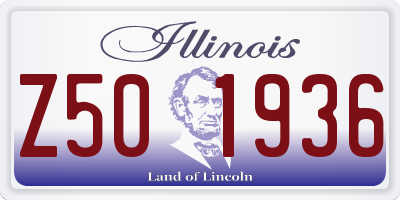 IL license plate Z501936