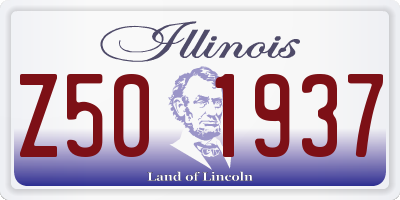 IL license plate Z501937