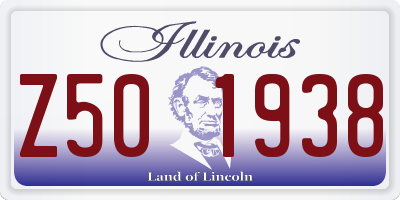 IL license plate Z501938