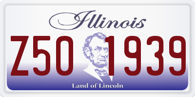 IL license plate Z501939
