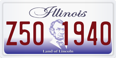 IL license plate Z501940