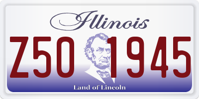 IL license plate Z501945