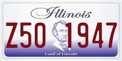IL license plate Z501947