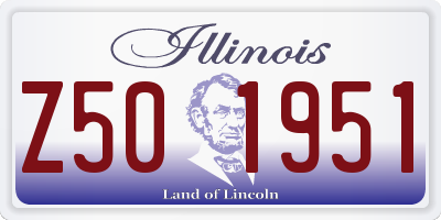 IL license plate Z501951
