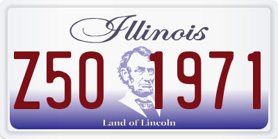 IL license plate Z501971