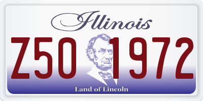 IL license plate Z501972