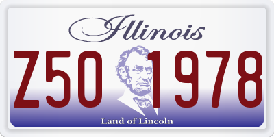 IL license plate Z501978