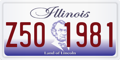 IL license plate Z501981