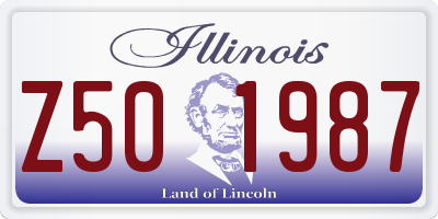 IL license plate Z501987