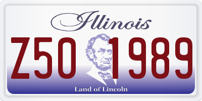 IL license plate Z501989