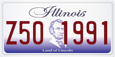 IL license plate Z501991
