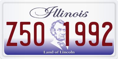 IL license plate Z501992