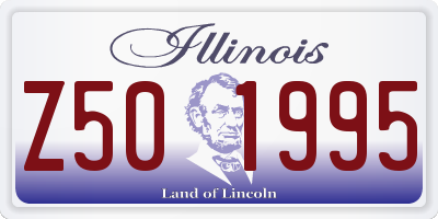 IL license plate Z501995