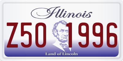 IL license plate Z501996