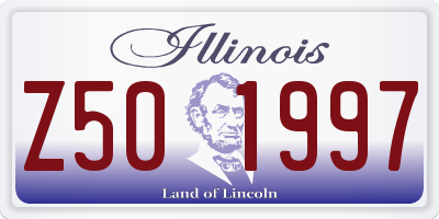 IL license plate Z501997