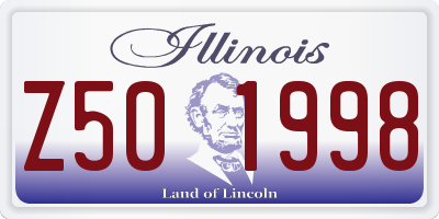 IL license plate Z501998
