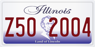 IL license plate Z502004