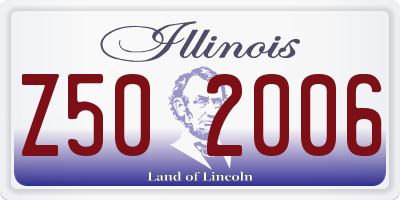 IL license plate Z502006