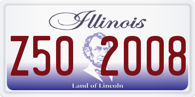 IL license plate Z502008