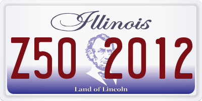 IL license plate Z502012
