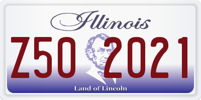 IL license plate Z502021