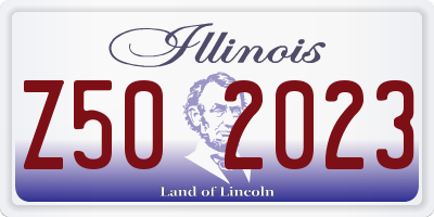 IL license plate Z502023