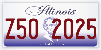 IL license plate Z502025