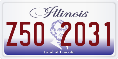 IL license plate Z502031