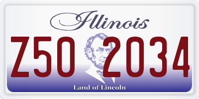 IL license plate Z502034