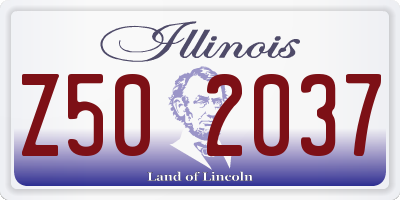 IL license plate Z502037