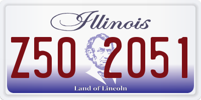 IL license plate Z502051