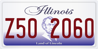 IL license plate Z502060