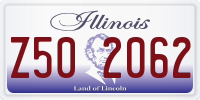 IL license plate Z502062