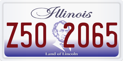 IL license plate Z502065