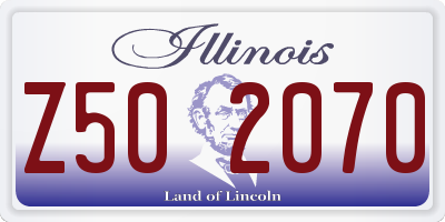 IL license plate Z502070
