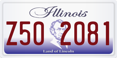 IL license plate Z502081