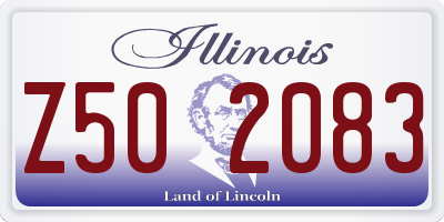 IL license plate Z502083