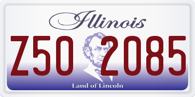 IL license plate Z502085