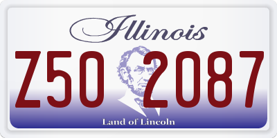 IL license plate Z502087