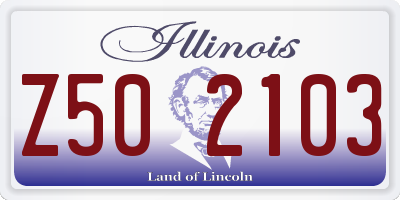 IL license plate Z502103
