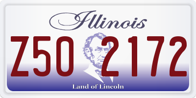 IL license plate Z502172
