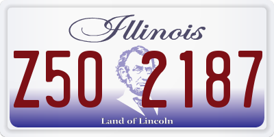 IL license plate Z502187