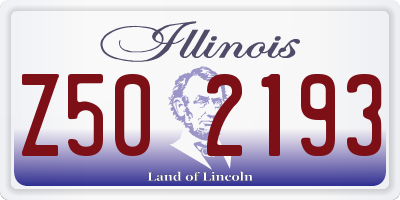 IL license plate Z502193