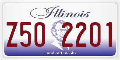 IL license plate Z502201