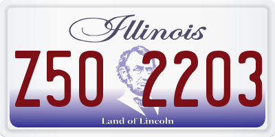 IL license plate Z502203